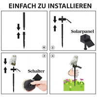 Handgefertigte magische Solar-Eulen